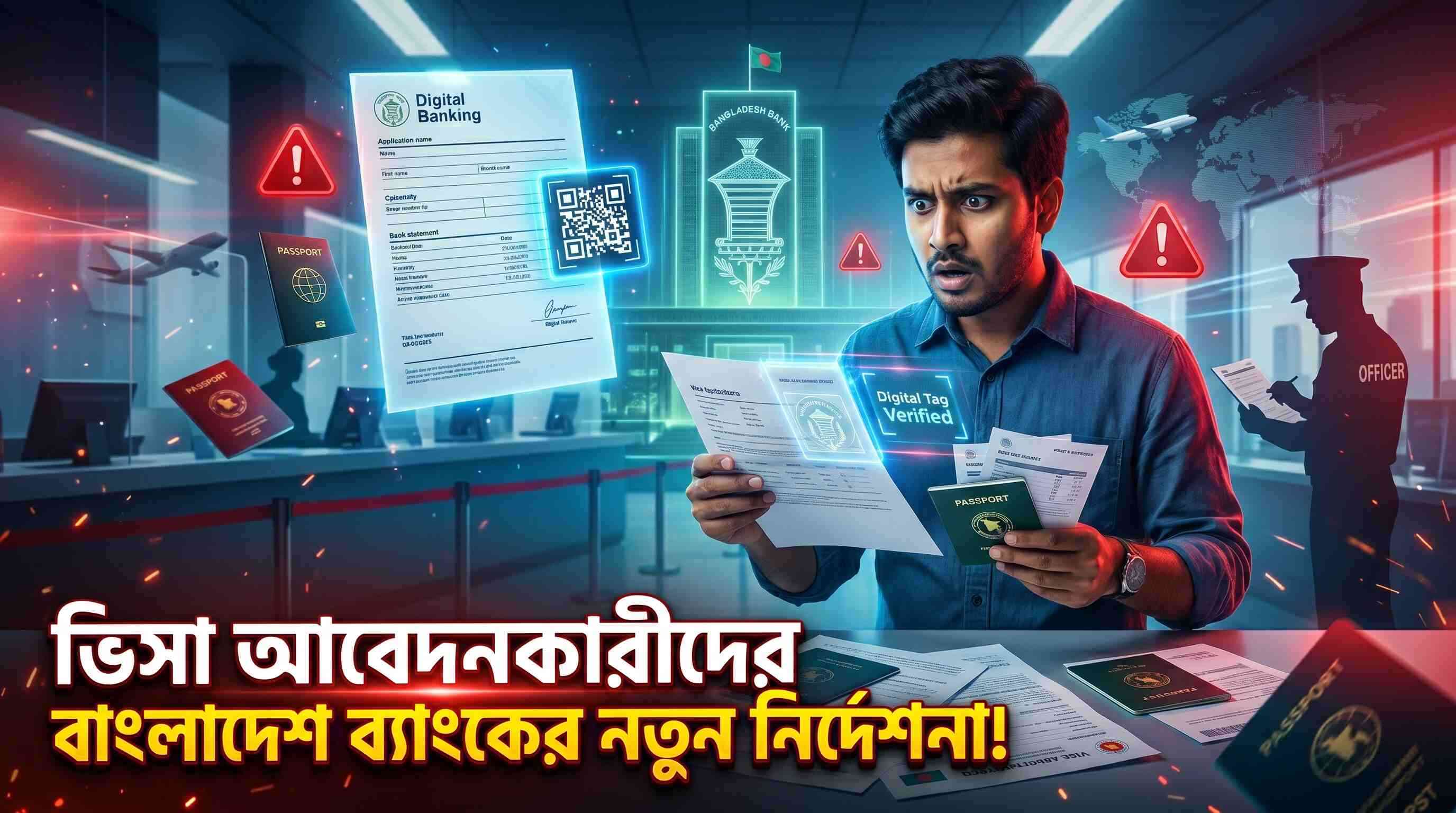 ভিসা আবেদনকারীদের জন্য নতুন নিয়ম! ব্যাংক ডকুমেন্টে আসছে ডিজিটাল ট্যাগ