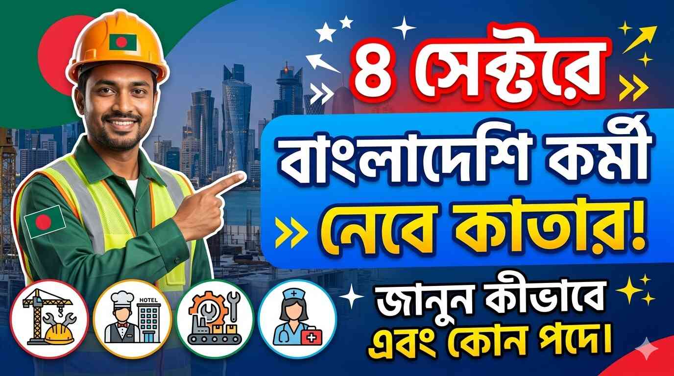 বাংলাদেশ থেকে ৪ সেক্টরে কর্মী নিতে চায় কাতার, বাড়ছে চাকরির সুযোগ