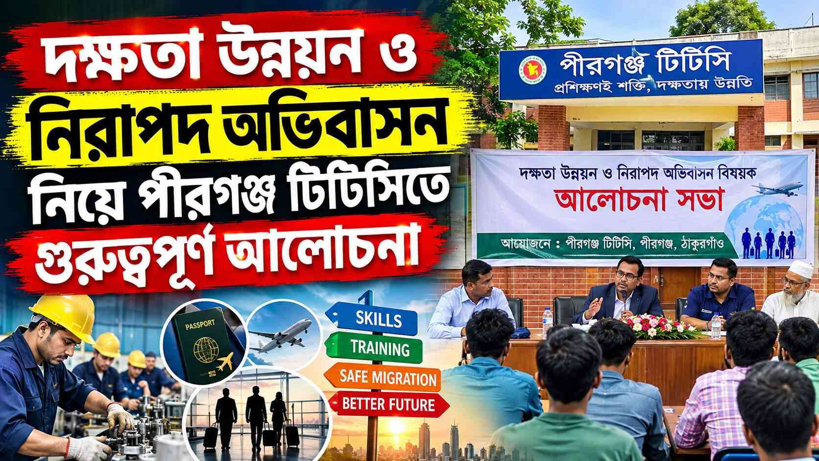 দক্ষতা উন্নয়ন ও নিরাপদ অভিবাসন নিয়ে পীরগঞ্জ টিটিসিতে গুরুত্বপূর্ণ আলোচনা