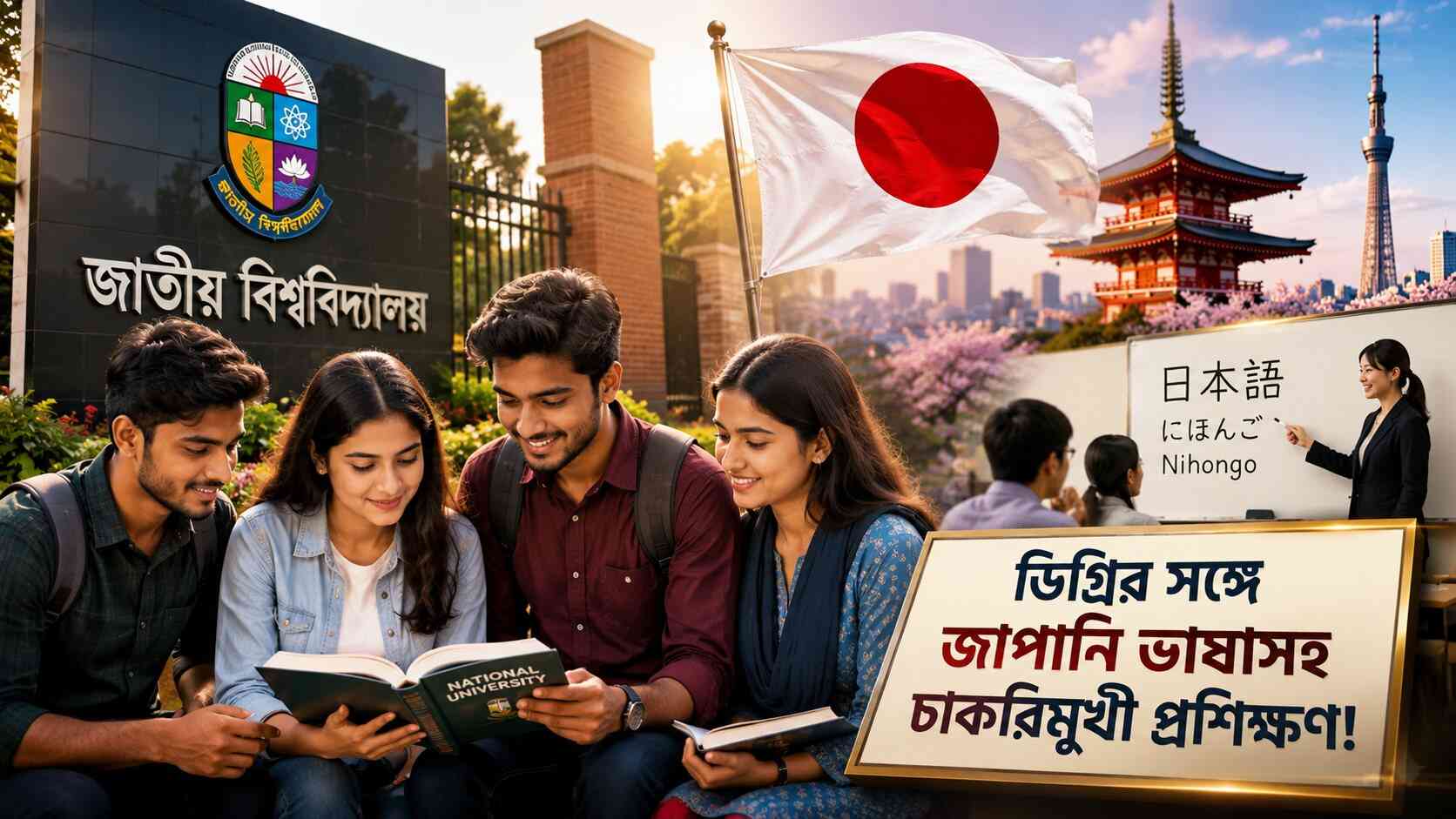 জাতীয় বিশ্ববিদ্যালয়ের শিক্ষার্থীদের ডিগ্রির সঙ্গে,  মিলবে জাপানি ভাষাসহ চাকরিমুখী প্রশিক্ষণ!